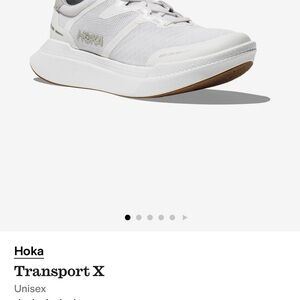 Hoka Transport X White and Gray Shoes
